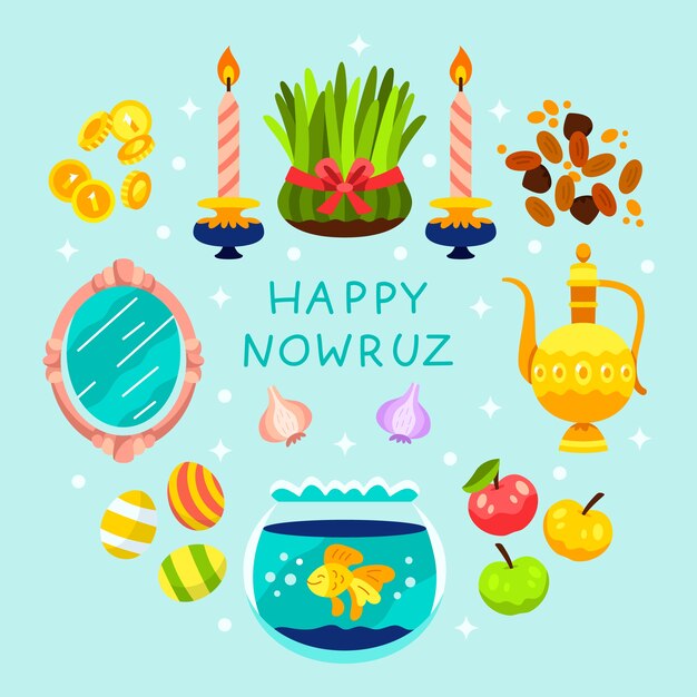 Flat nowruz illustration