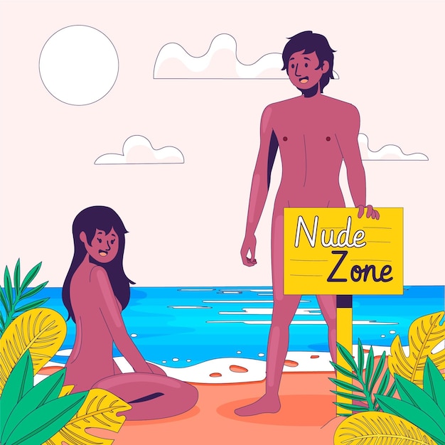 Free Vector flat nude zone concept illustrated