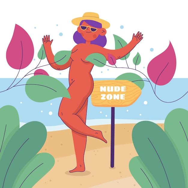 Free Vector flat nude zone concept illustrated