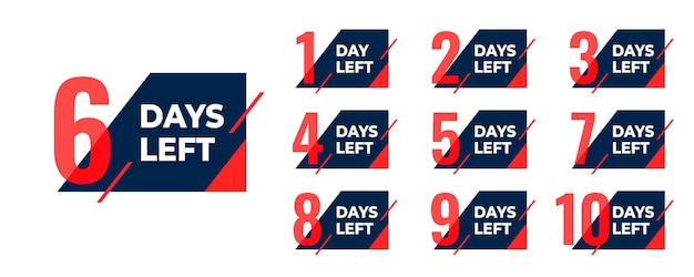 Free vector flat number of days left promo template for website announcement