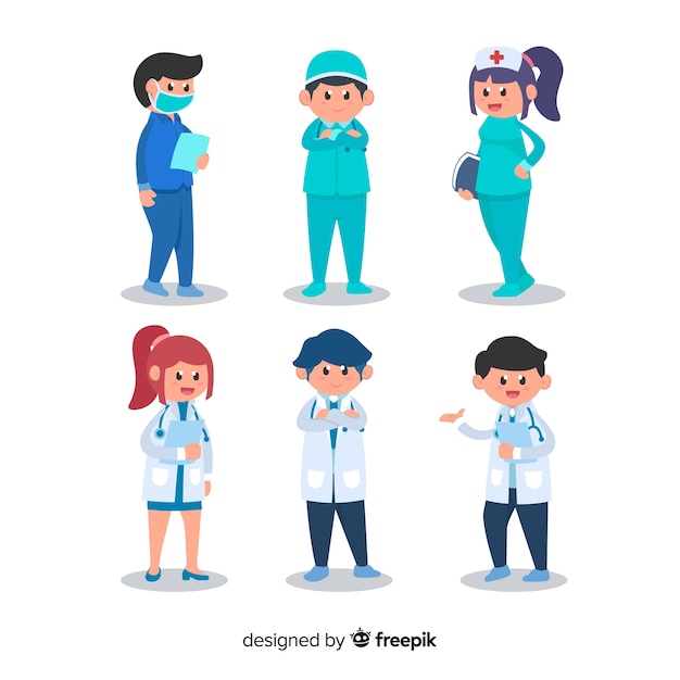 Free vector flat nurse team