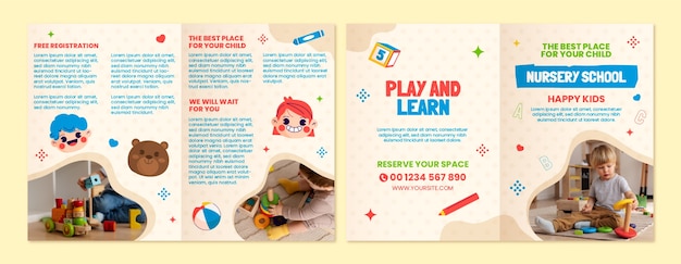 Flat nursery brochure template