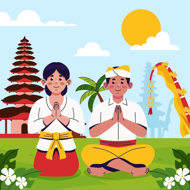 Free Vector flat nyepi illustration