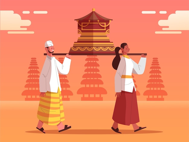 Free Vector flat nyepi illustration