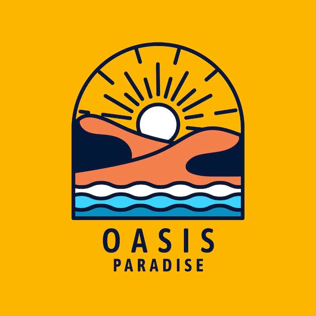 Flat oasis logo template