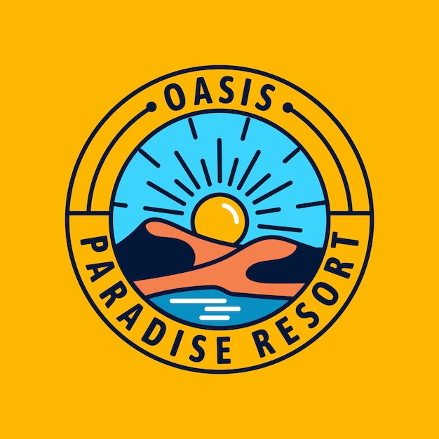 Flat oasis logo template