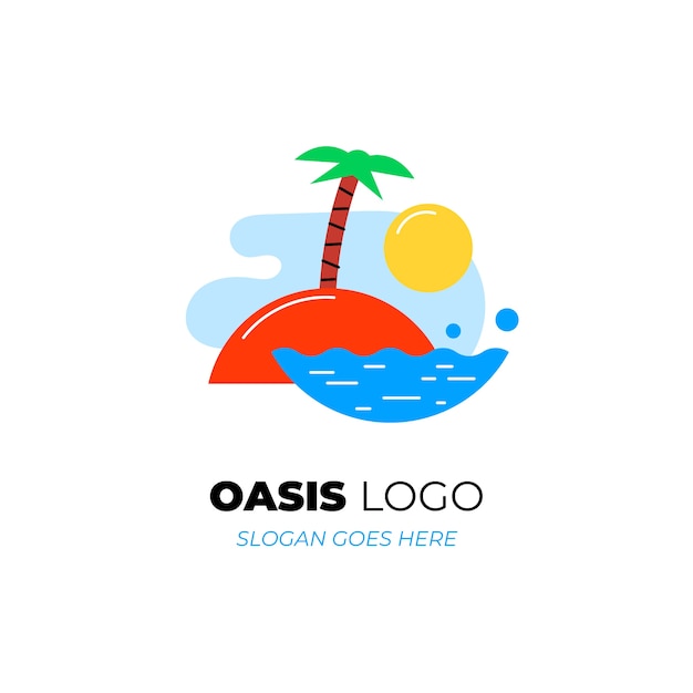 Flat oasis logo template