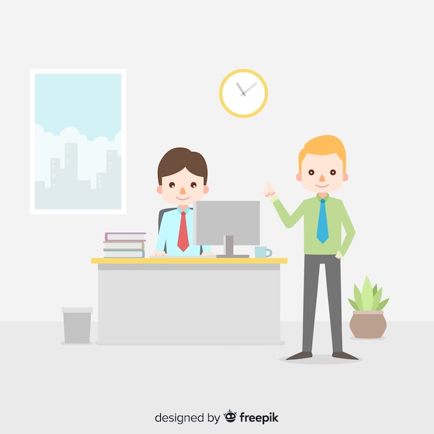 Free Vector flat office meeting background