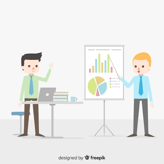 Free Vector flat office meeting background