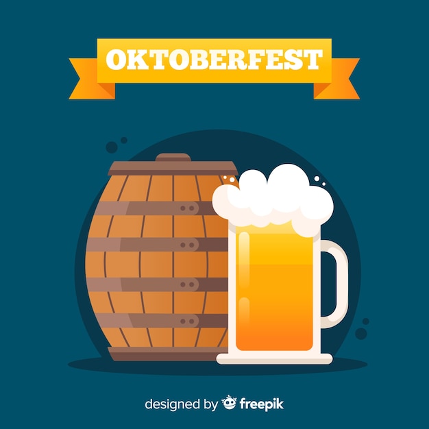 Flat oktoberfest background