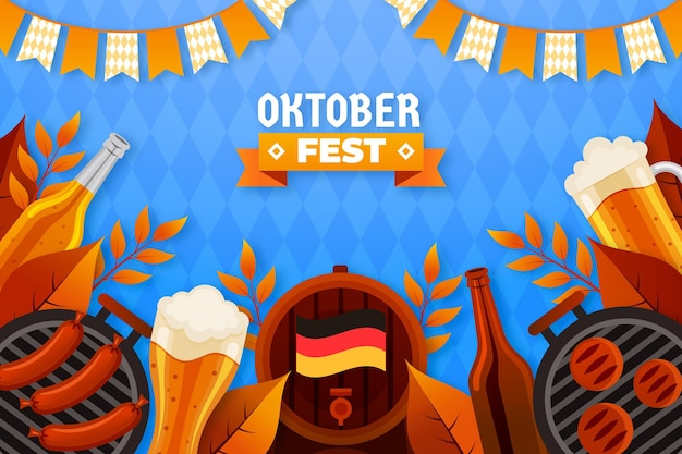 Flat oktoberfest background