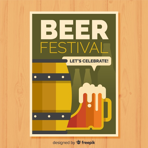 Free Vector flat oktoberfest flyer template