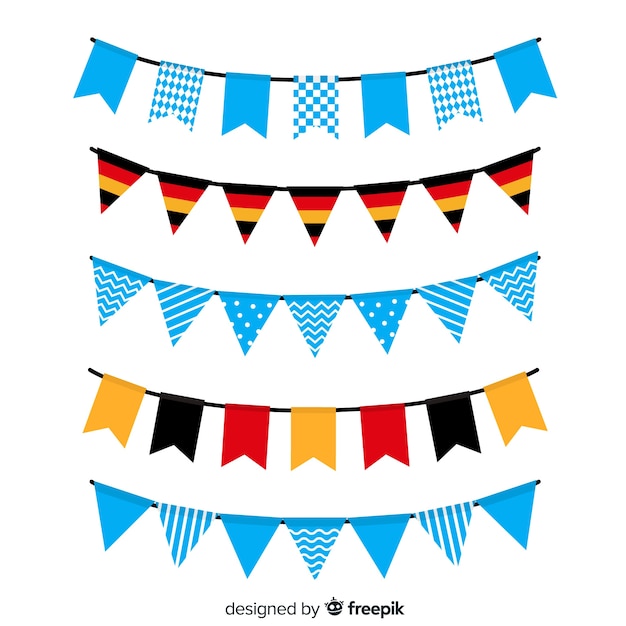 Flat oktoberfest garland collection