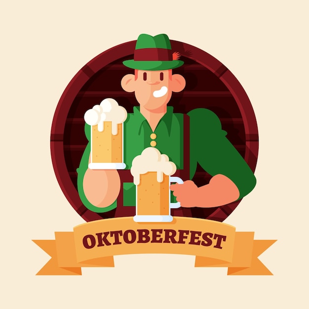 Flat oktoberfest illustration