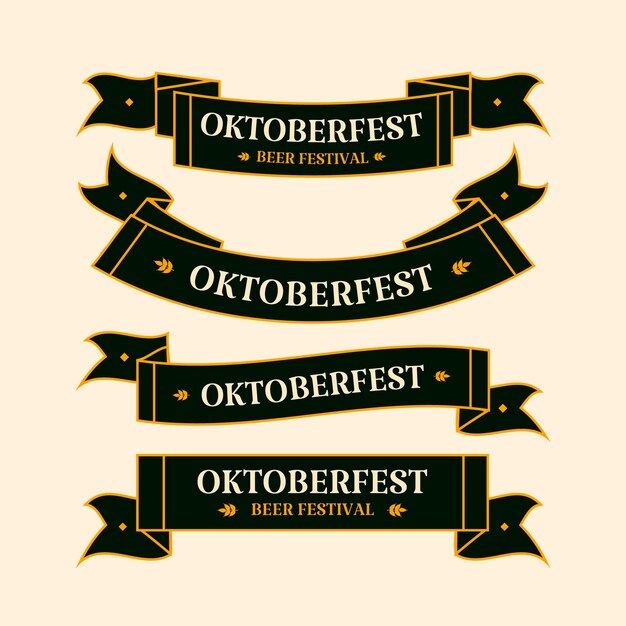 Flat oktoberfest ribbons collection