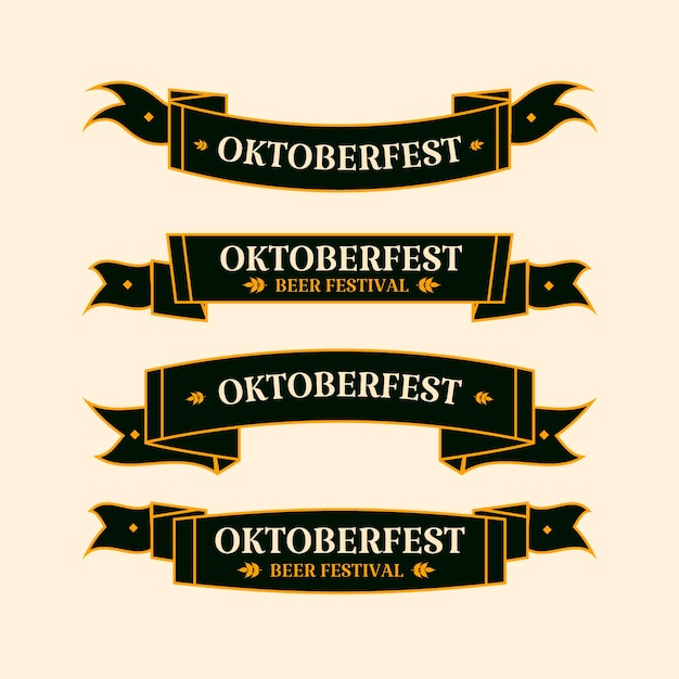 Flat oktoberfest ribbons collection