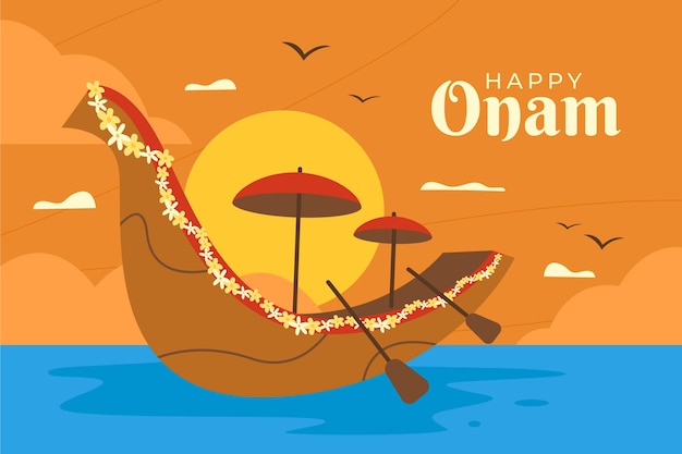 Free Vector flat onam background