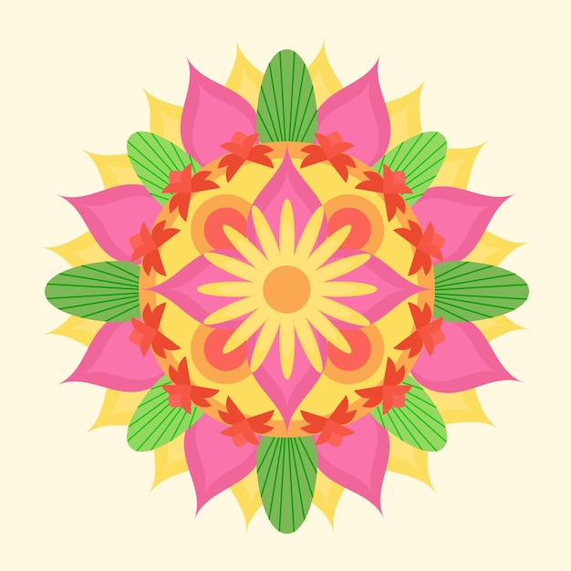 Flat onam floral decoration