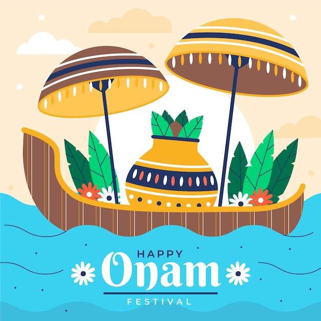 Free Vector flat onam illustration