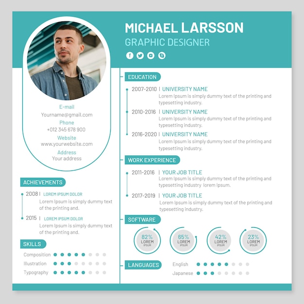 Flat online cv template