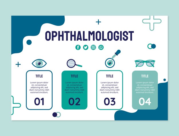 Flat ophthalmologist infographic template