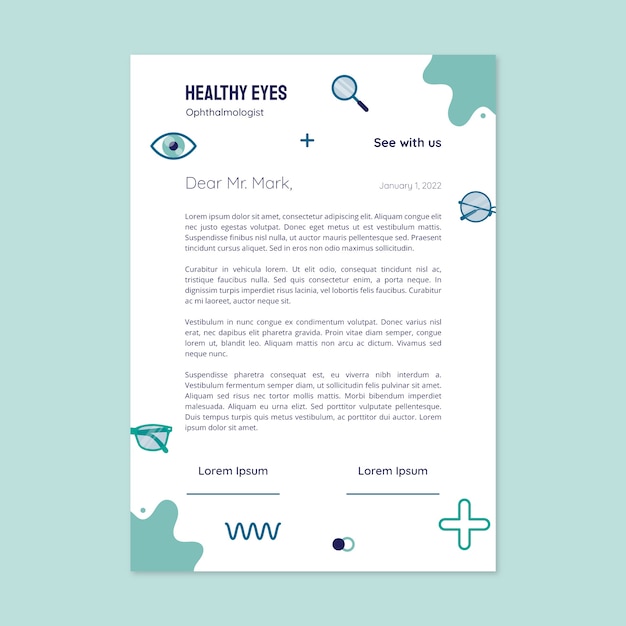 Flat ophthalmologist letterhead template