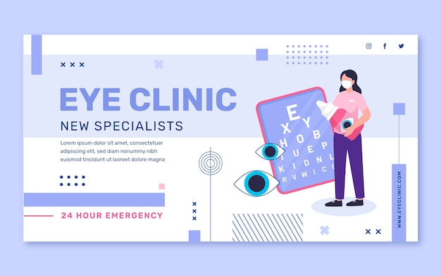 Flat ophthalmologist social media post template