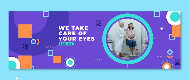 Free vector flat ophthalmologist twitter header