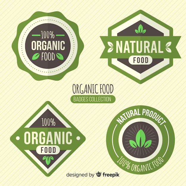 Flat organic food label collection