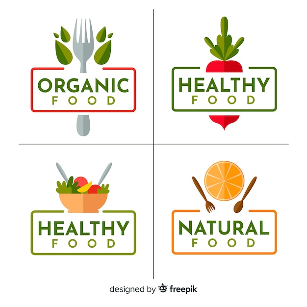 Flat organic food label collection