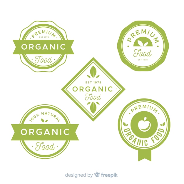 Free Vector flat organic fruit label set