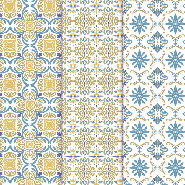 Flat ornamental arabic pattern collection