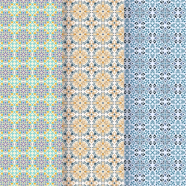 Flat ornamental arabic pattern collection