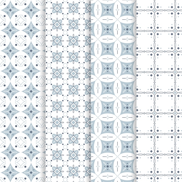 Flat ornamental arabic pattern collection