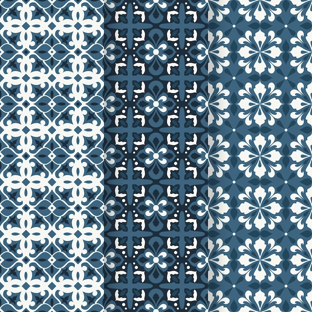 Flat ornamental arabic pattern collection