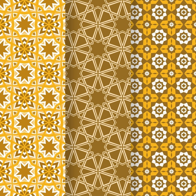 Free Vector flat ornamental arabic pattern collection