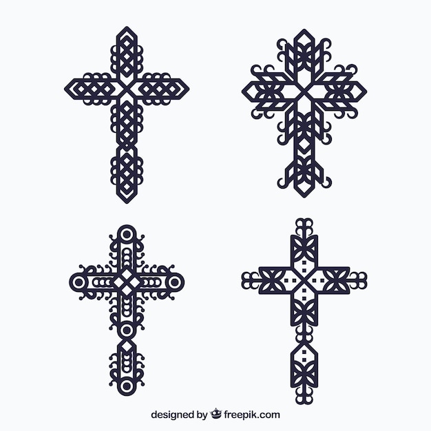 Free Vector flat ornamental cross