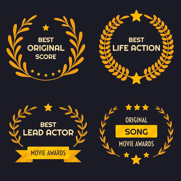 Free Vector flat oscars film awards ornaments collection