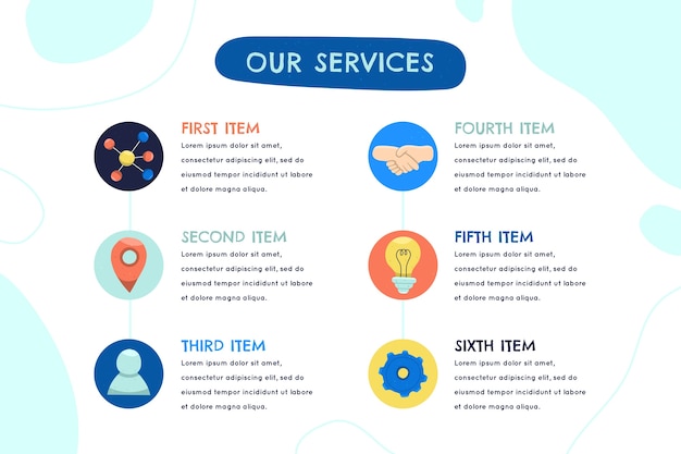 Free Vector flat our services infographic template