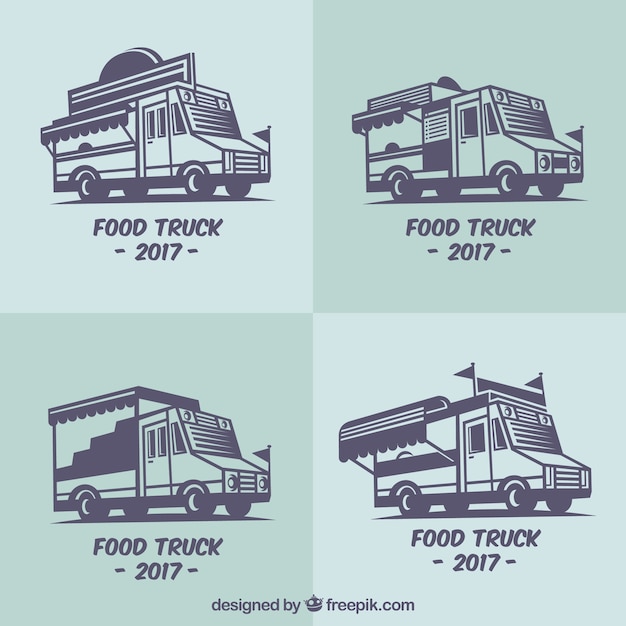 Flat pack of actual food truck logos