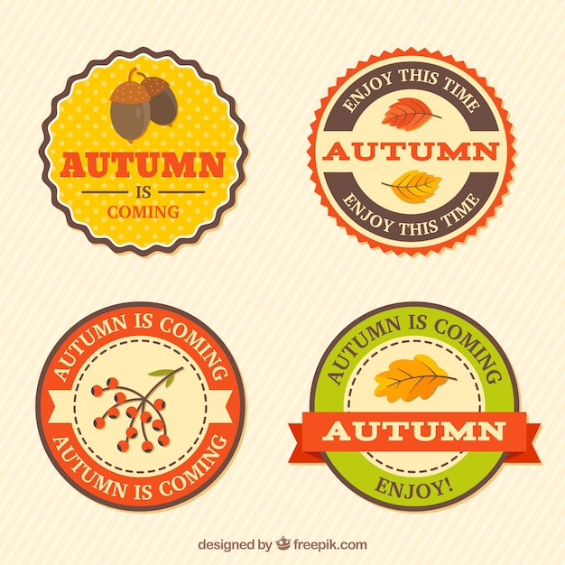 Flat pack of autumn badges