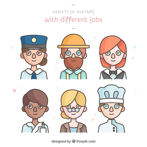 Free Vector flat pack of fun avatars