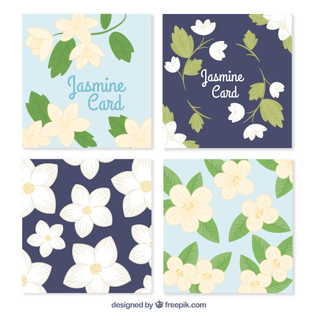 Flat pack of jasmine cards