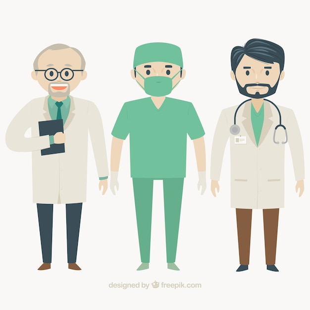 Flat pack of male doctors