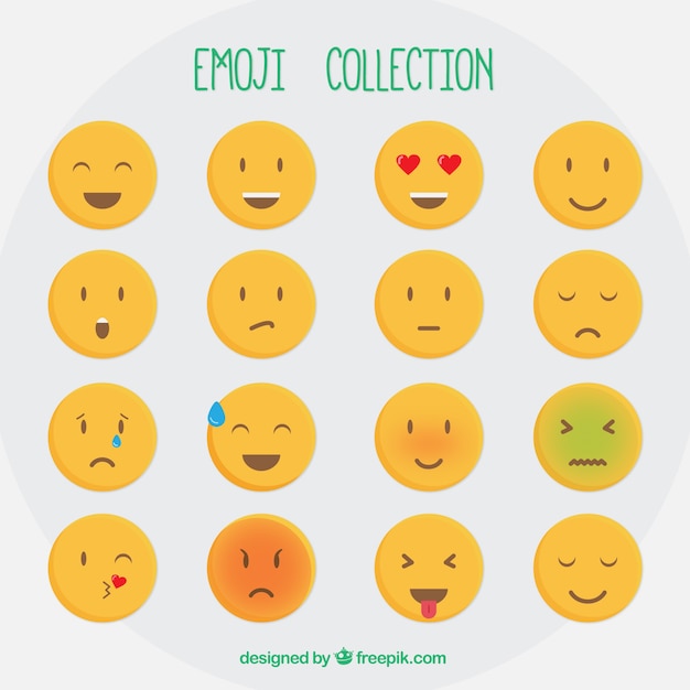 Flat pack of minimalist emoticons