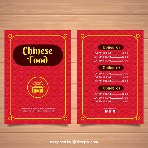 Flat pagoda chinese food flyer