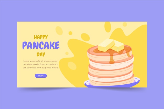 Free Vector flat pancake day horizontal banner