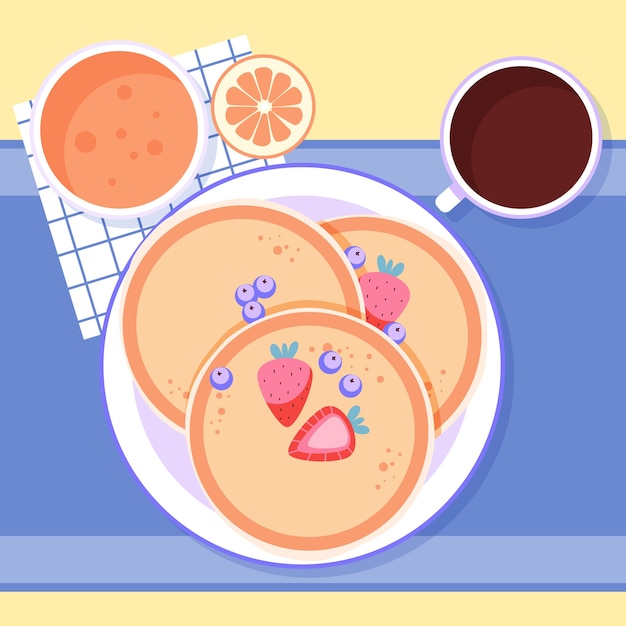 Flat pancake day illustration