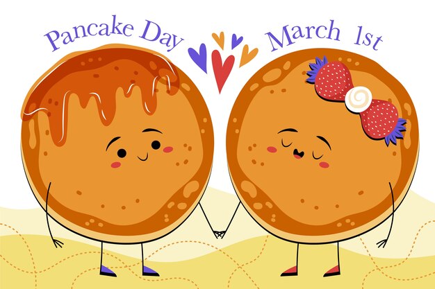 Flat pancake day illustration