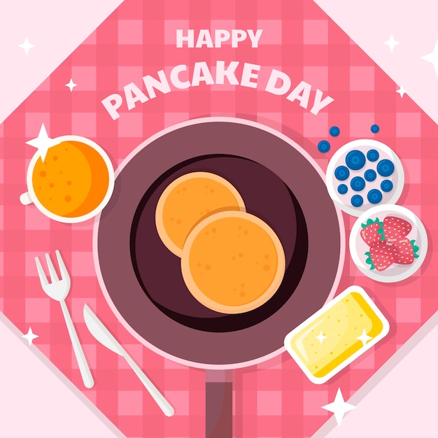 Free Vector flat pancake day illustration